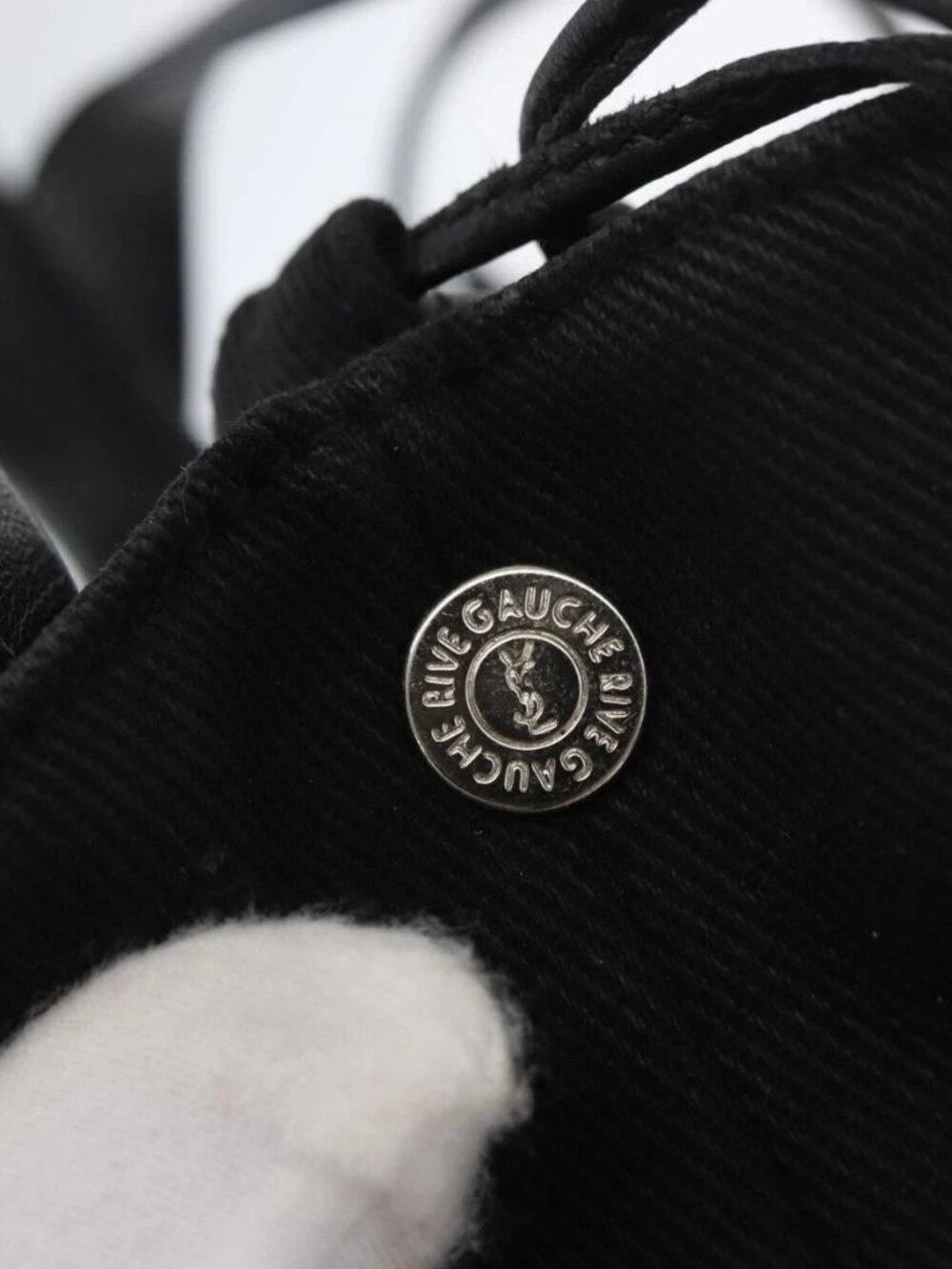 SAINT LAURENT Hand Bag Canvas Black Auth BA11425A - Picture 10 of 15